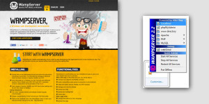 WAMP homepage and server window